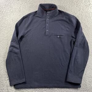 UNTUCKit Parkson Snap Fleece Pullover Men's L Large Navy Blue Henley 41232